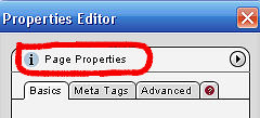 Properties Editor - Page Properties 