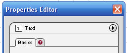 Properties Editor Text Header