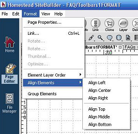 Toolbar 1 - Format - Align & Group Elements