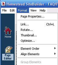 Toolbar 1 - Format - Menu