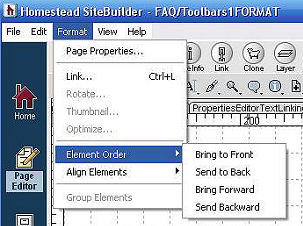 Toolbar 1 - Format - Element Order