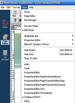 Toolbar 1 - View Menu